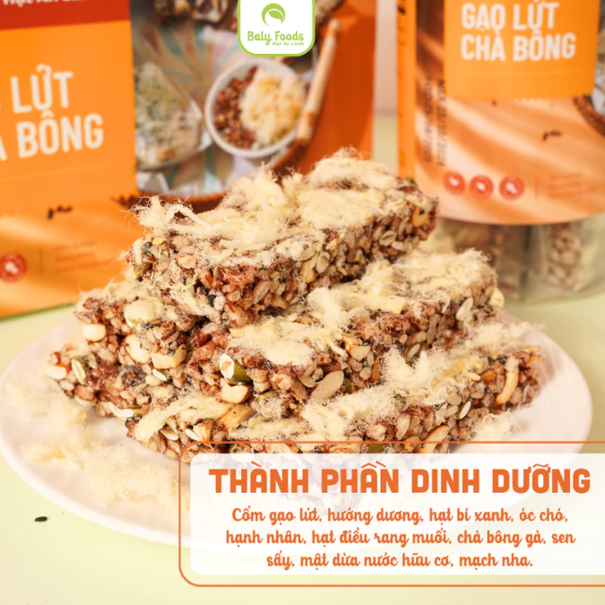 Thanh Gạo Lứt Chà Bông BalyFoods, Siêu Hạt, Dinh Dưỡng Cho Mẹ Bầu, Người Giữ Dáng