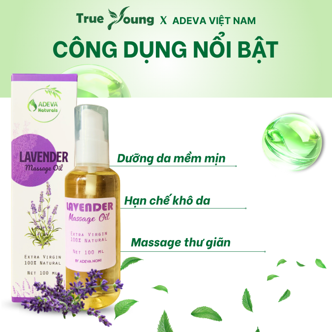 Tinh Dầu Massage Hoa Oải Hương (Lavender) - Body Oil, Massage Oil, Mát Xa Thư Giãn, Dưỡng Ẩm Cho Da