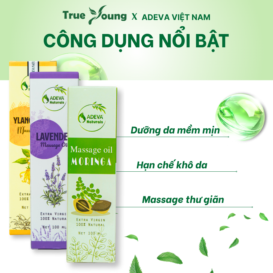 Tinh Dầu Massage Adeva - Body Oil Massage Oil, Mát Xa Thư Giãn, Dưỡng Ẩm Cho Da