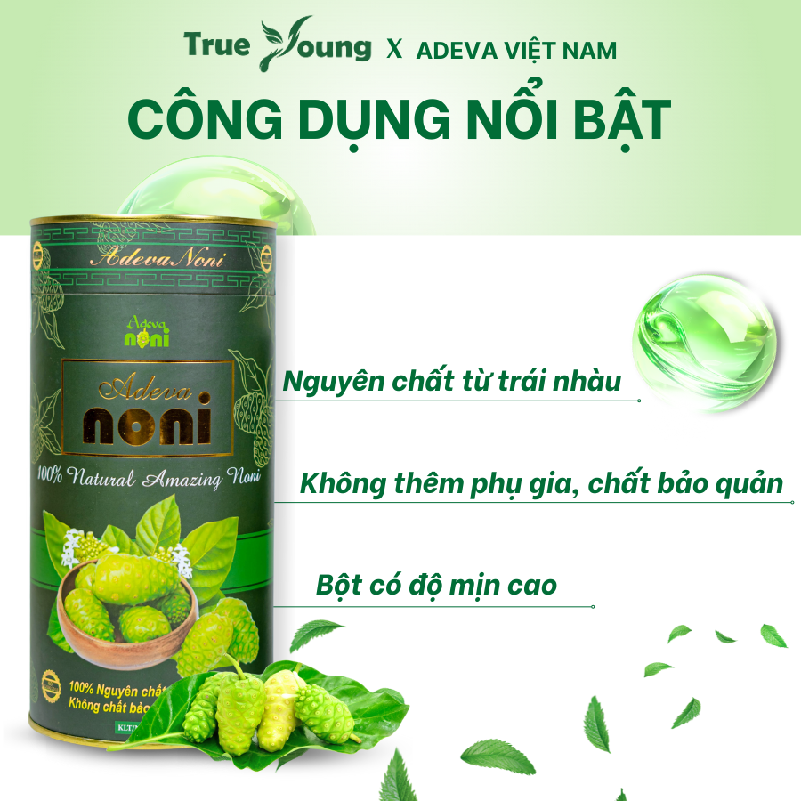 Bột Nhàu Nguyên Chất ADEVA NONI Powder Tốt Cho Sức Khỏe - Hũ 250g, 500g