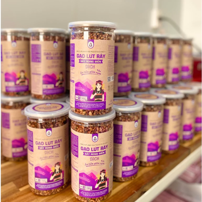 Gạo Lứt Sấy Rong Biển Ăn Liền BH.NONG Ăn vặt, Giàu chất xơ