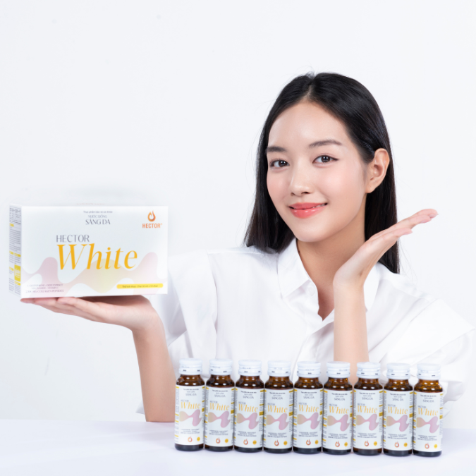 Nước uống sáng da Hector White (10 chai x 50ml) hỗ trợ giúp da sáng đẹp, tăng độ đàn hồi
