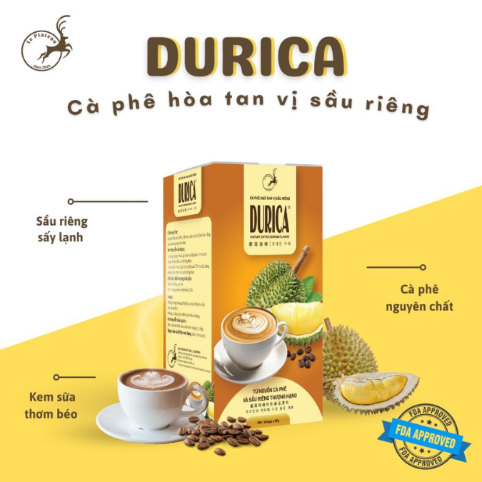 Cà phê hòa tan sầu riêng Durica thơm ngon, đậm vị khó quên