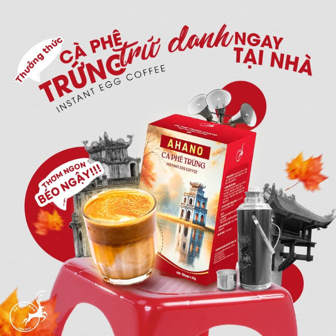 Cà phê trứng Ahano hòa tan tiện lợi chuẩn vị quán