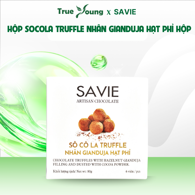 Hộp Socola Truffle nhân Gianduja Hạt phỉ Hộp 80gr