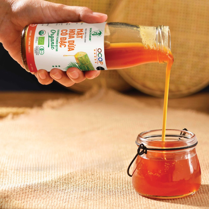 (GIẢM 15%) Mật hoa dừa cô đặc Organic Sokfarm, chỉ số đường huyết thấp