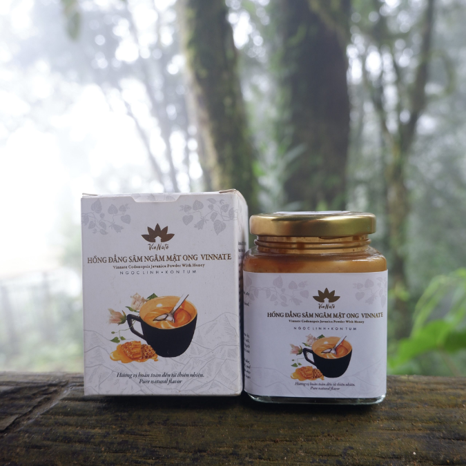 Hồng Đẳng Sâm Ngâm Mật Ong Vinnate – (Hũ thuỷ tinh 250gr) Nâng cao đề kháng