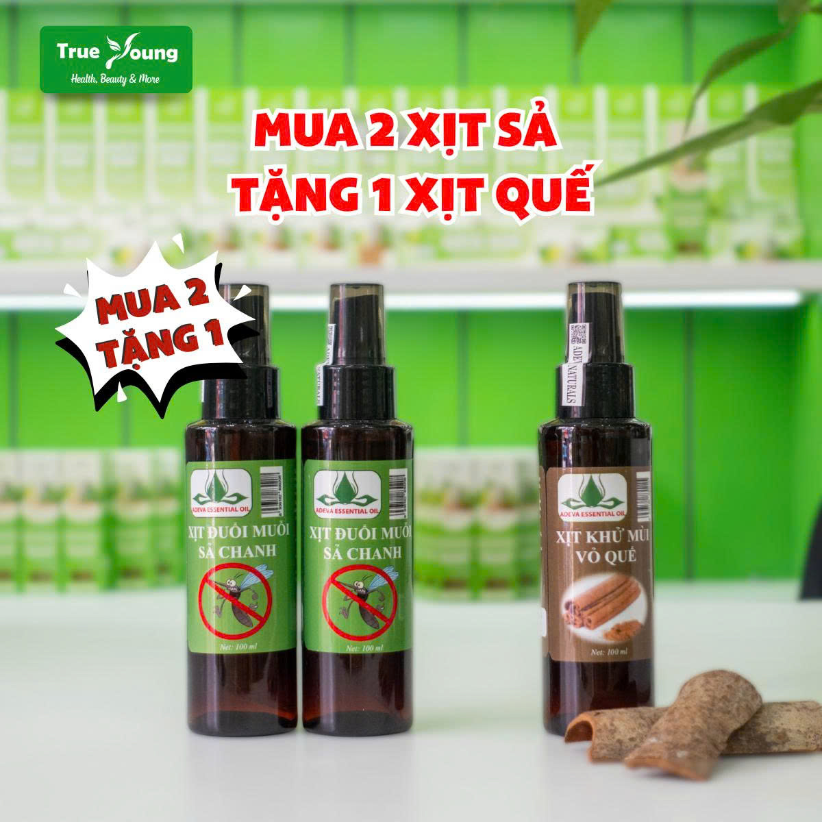 DEAL HOT 07 – MUA 2 XỊT SẢ ĐUỔI MUỖI ADEVA, TẶNG NGAY 1 XỊT QUẾ ADEVA
