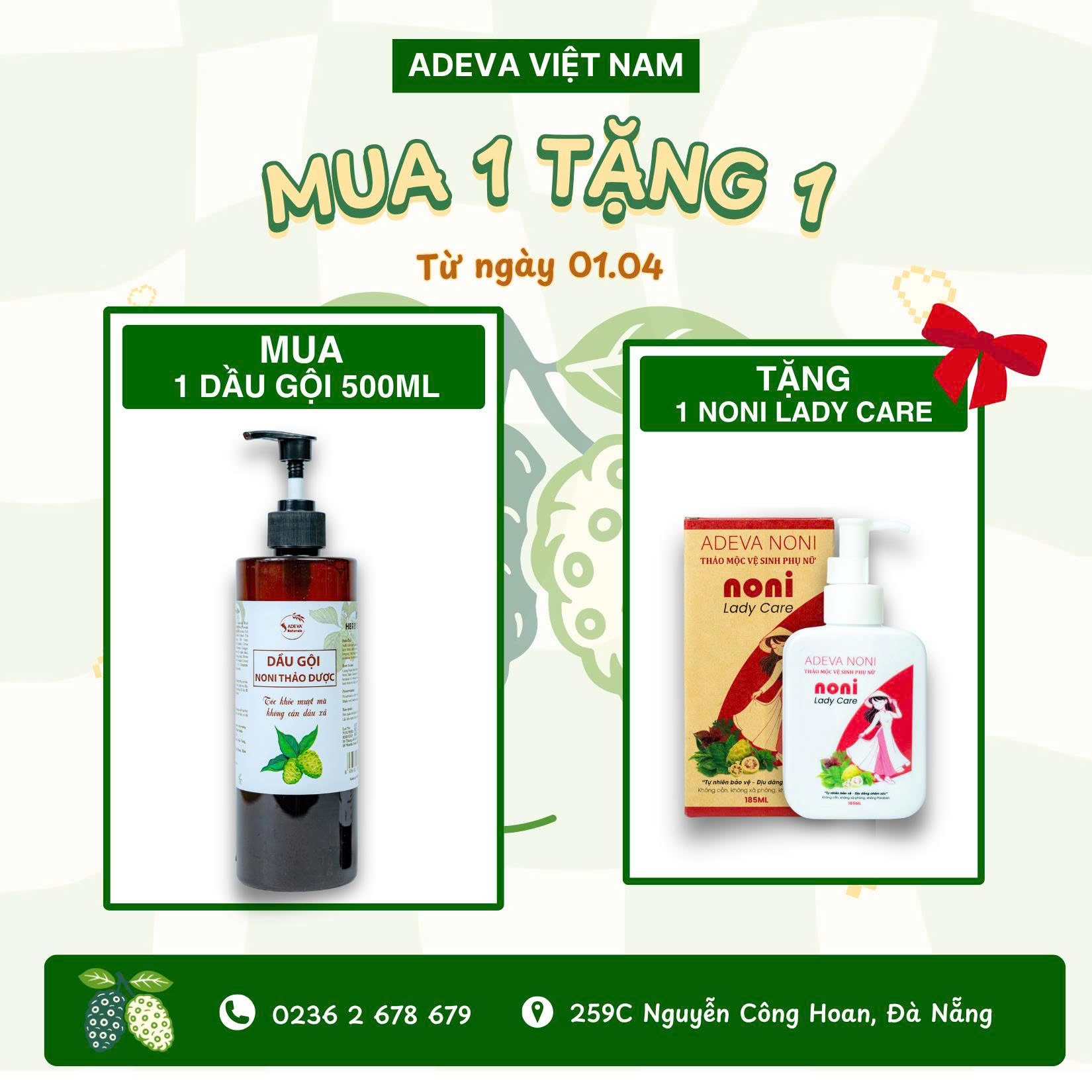 ƯU ĐÃI CHÀO HÈ THÁNG 4 – MUA DẦU GỘI TẶNG NONI LADY CARE