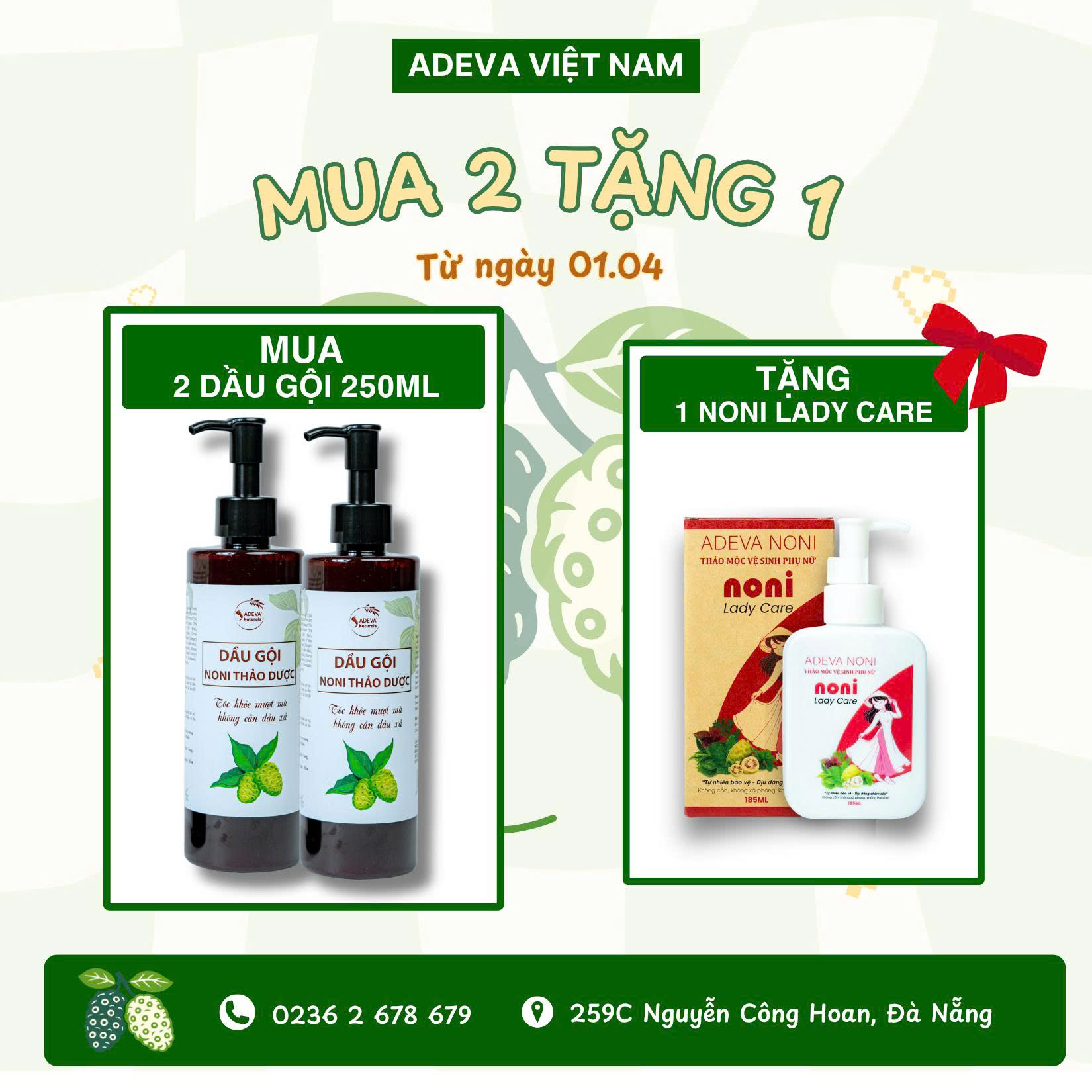 ƯU ĐÃI CHÀO HÈ THÁNG 4 – MUA DẦU GỘI TẶNG NONI LADY CARE