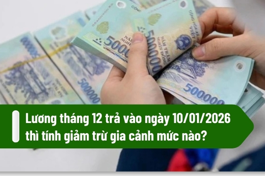 Trả tiền lương tháng 12 vào tháng 1/2026 được giảm trừ gia cảnh mức nào?