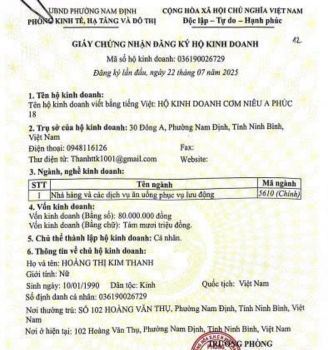 Mở đăng kí hộ kinh doanh mới, điều chỉnh thông tin hộ kinh doanh