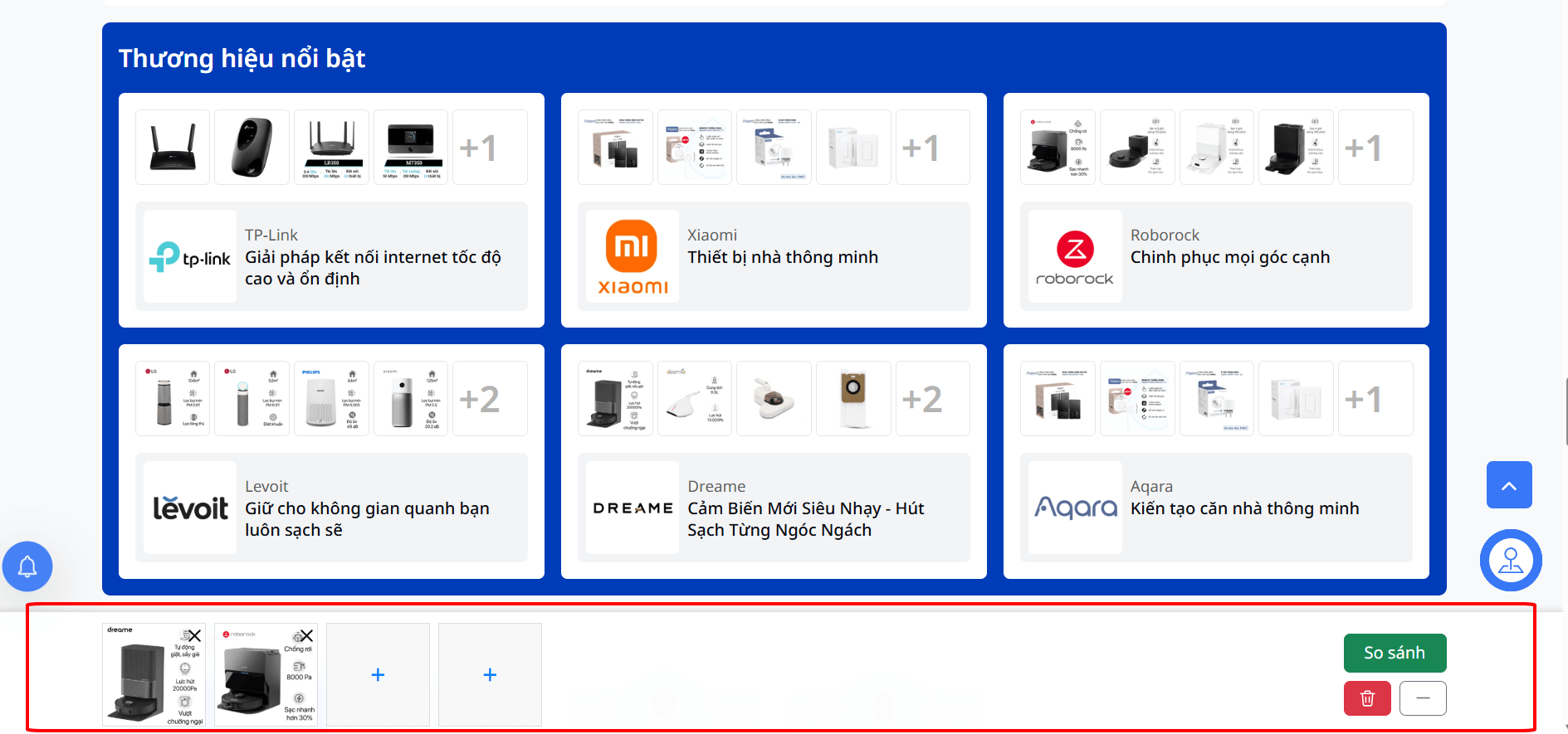 So sánh sản phẩm