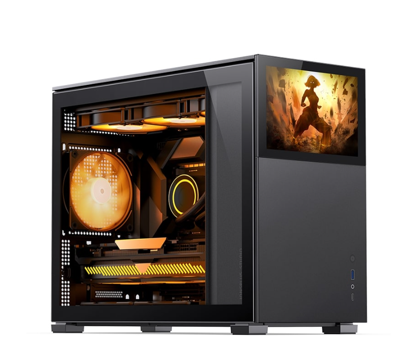 VỎ CASE JONSBO D31 STD SC BLACK (MINI TOWER | MÀU ĐEN | MÀN HÌNH PHỤ 8'')