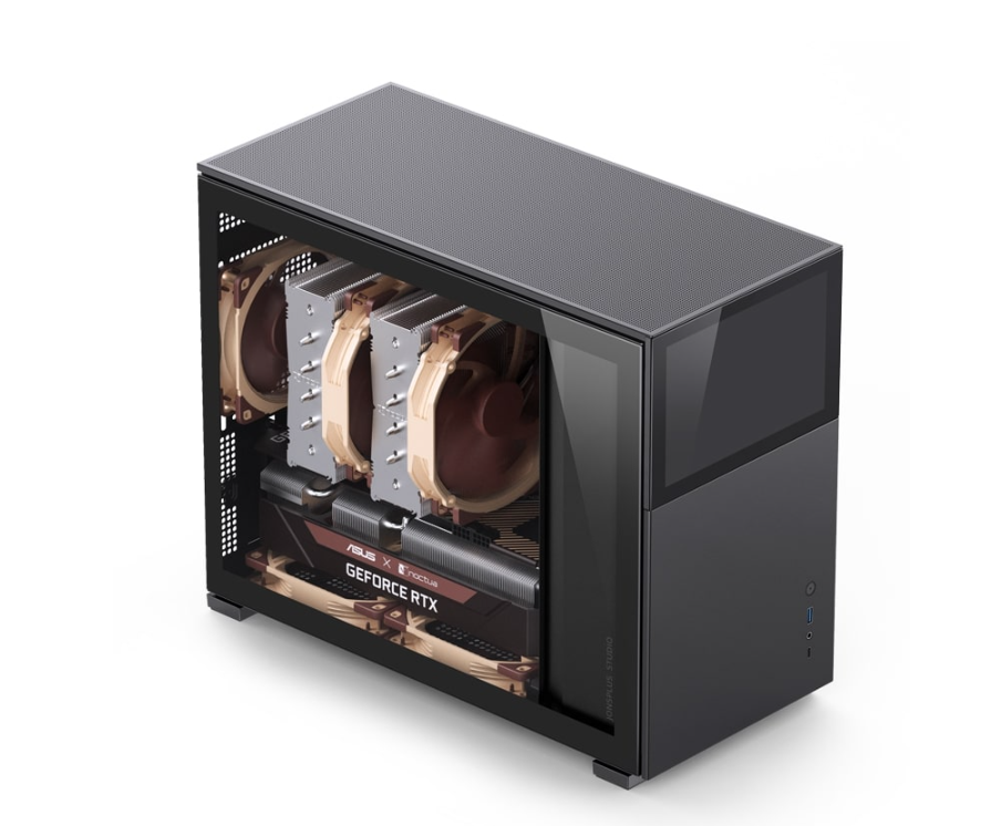 VỎ CASE JONSBO D31 STD SC BLACK (MINI TOWER | MÀU ĐEN | MÀN HÌNH PHỤ 8'')