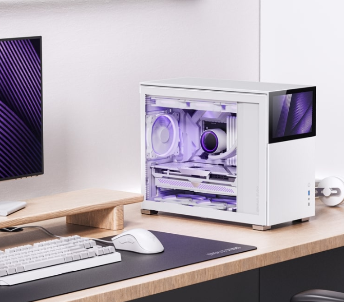 VỎ CASE JONSBO D31 STD SC WHITE (MINI TOWER | MÀU TRẮNG | MÀN HÌNH PHỤ 8'')
