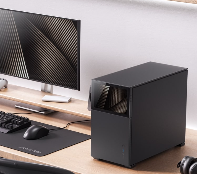 VỎ CASE JONSBO D31 STD SC BLACK (MINI TOWER | MÀU ĐEN | MÀN HÌNH PHỤ 8'')