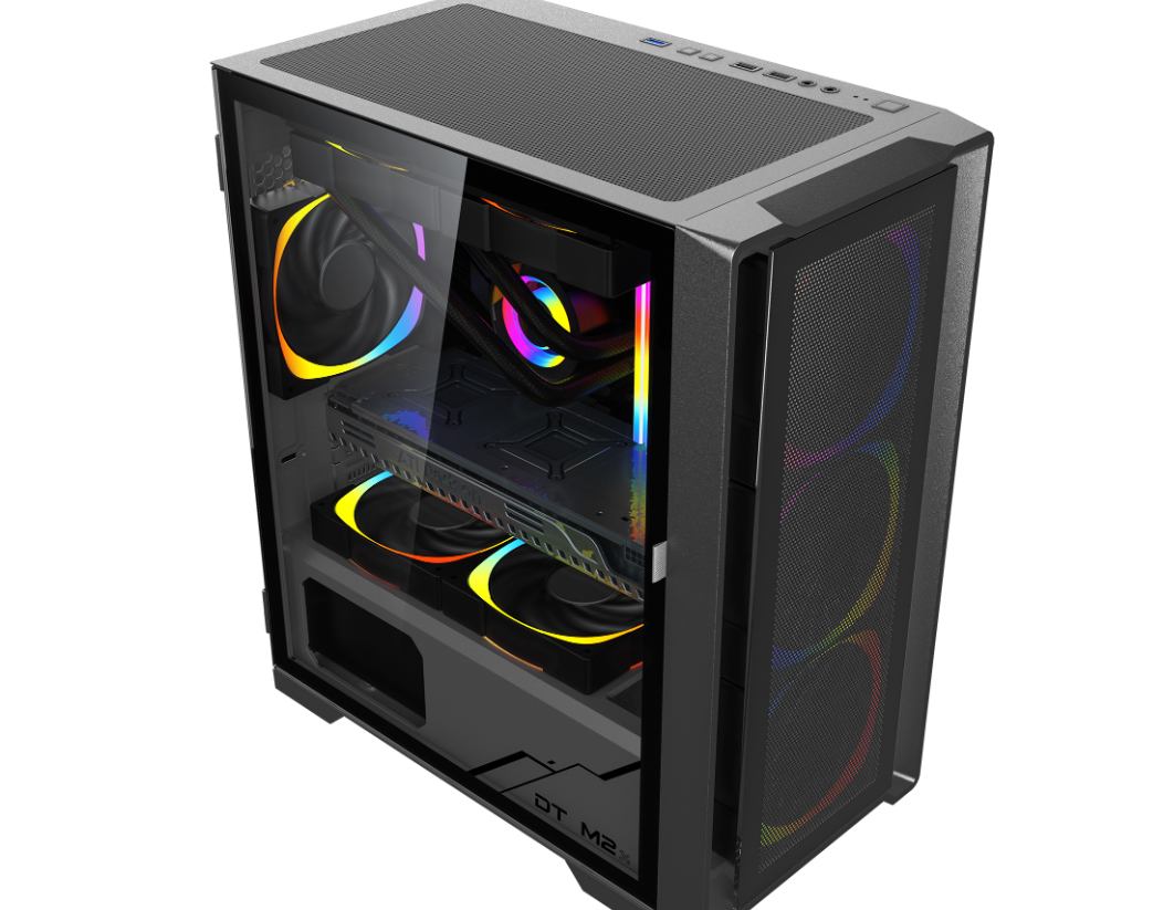 Vỏ case KENOO ESPORT M500 -3F - Màu Đen MATX (3 Fan RGB)