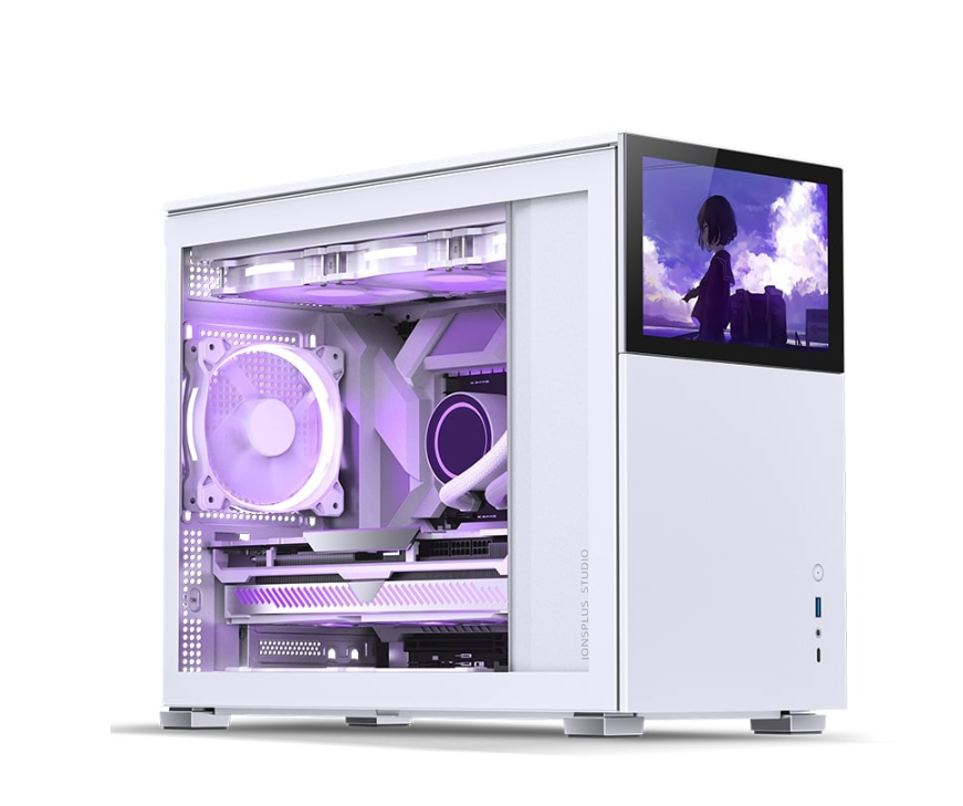 VỎ CASE JONSBO D31 STD SC WHITE (MINI TOWER | MÀU TRẮNG | MÀN HÌNH PHỤ 8'')