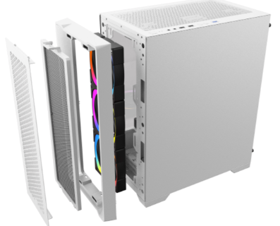Vỏ case KENOO ESPORT M500 - 3F - MàuTrắng MATX (3 Fan RGB)