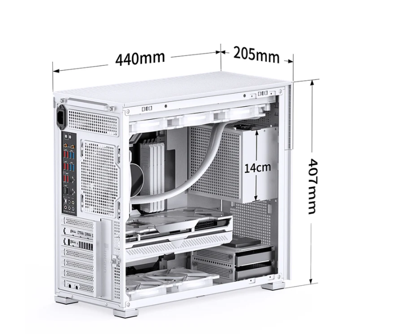 Vỏ case Jonsbo D41 MESH SC White ( Mid Tower, Màu Trắng, Màn Hình Phụ 8'')