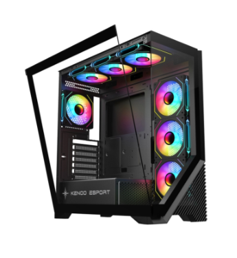 Vỏ Case Máy Tính KENOO ESPORT FK800 (Case Bể Cá, Màu Đen, ATX)