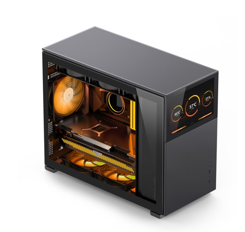 VỎ CASE JONSBO D31 STD SC BLACK (MINI TOWER | MÀU ĐEN | MÀN HÌNH PHỤ 8'')