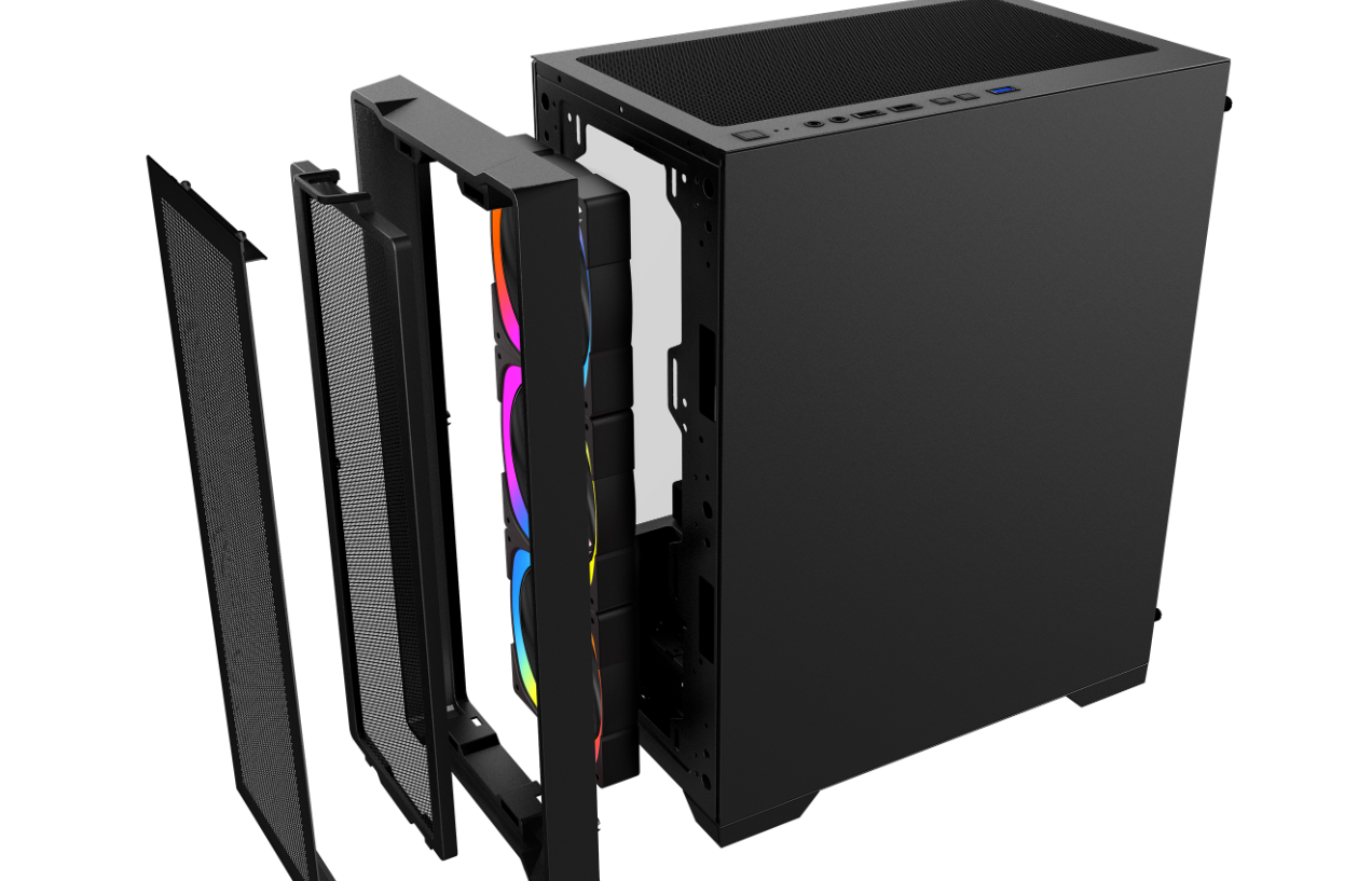 Vỏ case KENOO ESPORT M500 -3F - Màu Đen MATX (3 Fan RGB)
