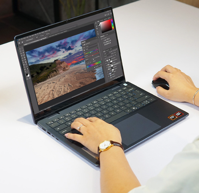 Máy tính xách tay Dell Inspiron 14 7445 ( AMD Ryzen5. 8640HS /RAM 8GB /SSD 512GB /AMD Radeon Graphics/14.0inch FHD+ Touch /Win 11 /Blue_77CF1_NK)