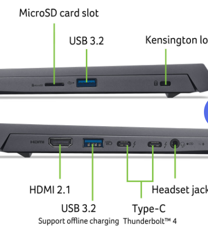 Laptop Acer Swift X 14 AI SFX14-72G-79UW (Intel Core Ultra 7 155H | 32GB | 1TB | RTX 4070 | 14 inch 2.8K OLED | Win 11 | Xám)