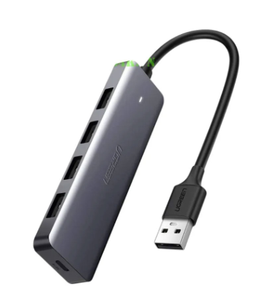 Bộ chia Hub USB 3.0 sang 4 cổng màu xám Ugreen (50985)