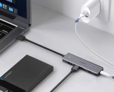 Bộ chia Hub USB 3.0 sang 4 cổng màu xám Ugreen (50985)