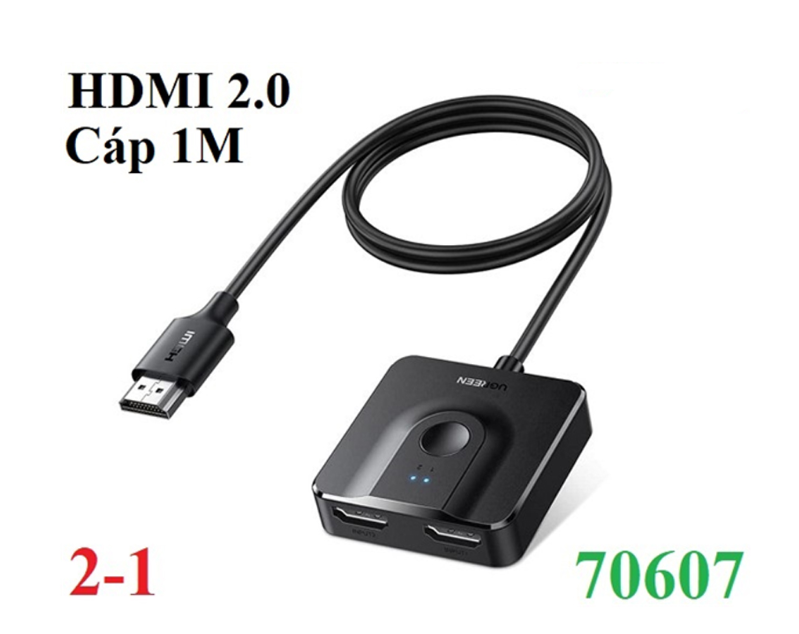 Bộ gộp HDMI 1 ra 2 chuyển mạch Ugreen (70607)