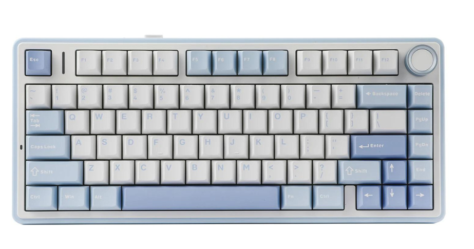 Bàn phím cơ AULA F75 - 3 Mode Sea Blue Grey Wood V3 switch