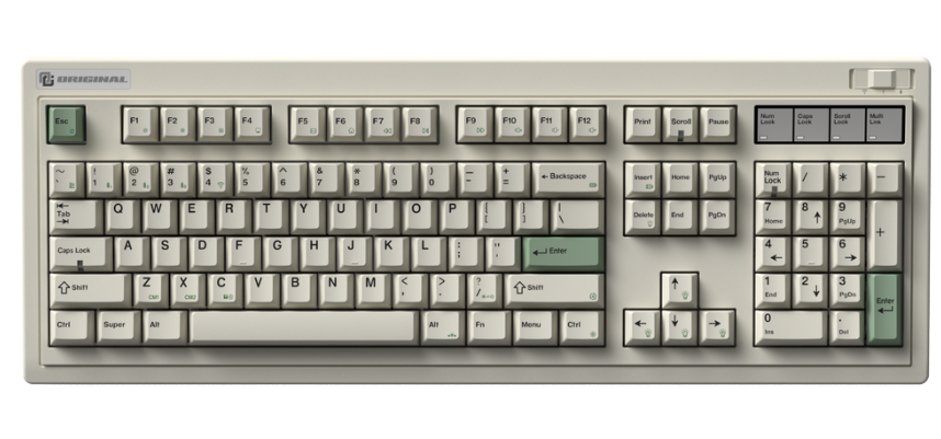 Bàn phím cơ FL-Esports OG104 Classic White 3 Mode Kailh Cool Mint V2 switch