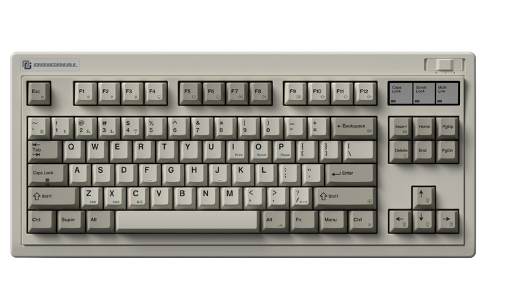Bàn phím cơ FL-Esports OG87 Retro Grey 3 Mode Kailh Cool Mint V2 switch