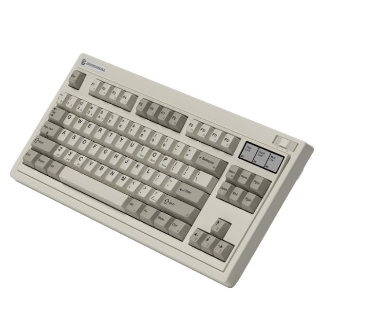 Bàn phím cơ FL-Esports OG87 Retro Grey 3 Mode Kailh Cool Mint V2 switch