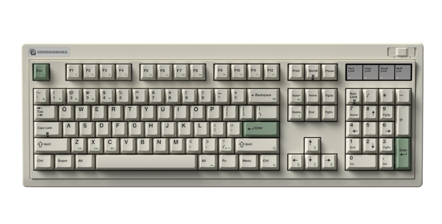 Bàn phím cơ FL-Esports OG104 Classic White 3 Mode Kailh Ice Silver switch