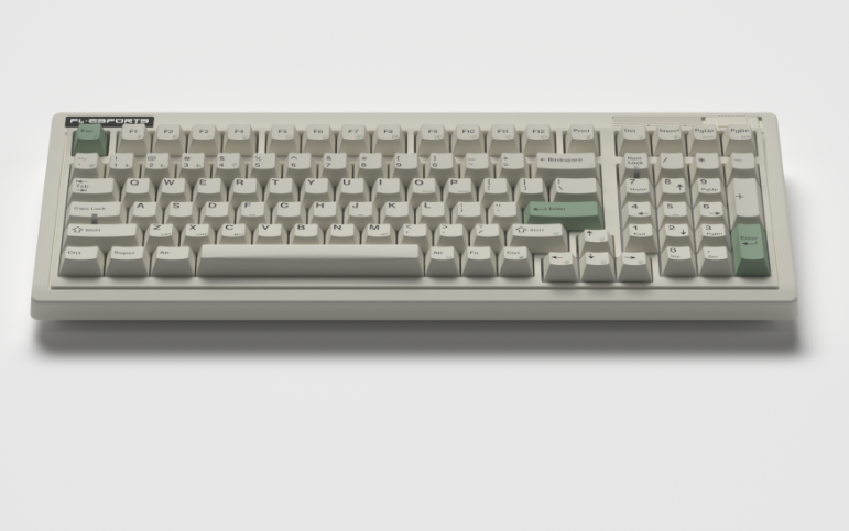 Bàn phím cơ FL-Esports OG98 White Green 3 Mode Kailh Ice Silver switch