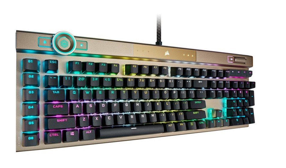 Bàn phím cơ Corsair K100 RGB Midnight Gold OPX switch