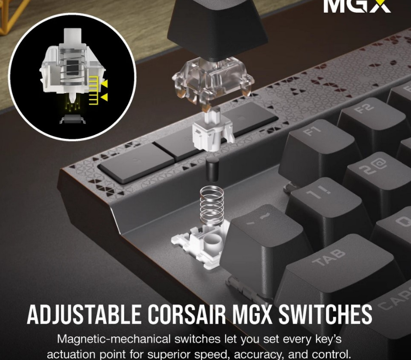 Bàn phím cơ Corsair K70 MAX RGB Magnetic Corsair MGX switch