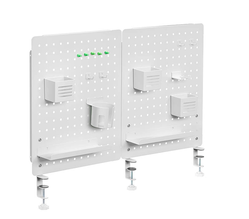 Bảng treo đồ Pegboard HyperWork PG-02 White ( Kẹp Bàn)