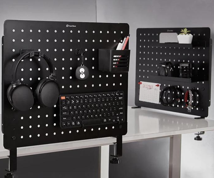 Bảng treo đồ Pegboard HyperWork PG-02 Black ( Kẹp Bàn)