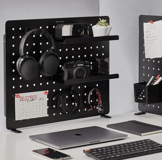 Bảng treo đồ Pegboard HyperWork PG-02 Black ( Kẹp Bàn)
