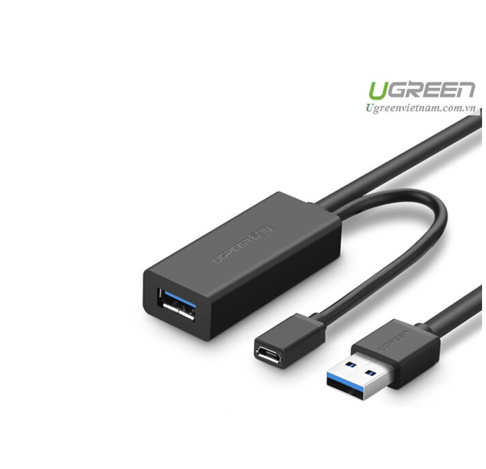 Cáp USB 3.0 nối dài 10m hỗ trợ nguồn Micro USB chính hãng Ugreen 20827