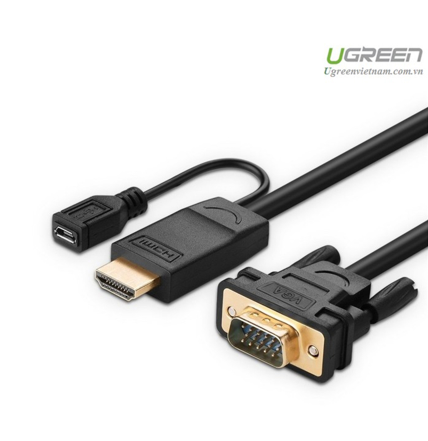 Cáp chuyển HDMI sang VGA dài 1M5 cao cấp Ugreen 30449 &nbsp;