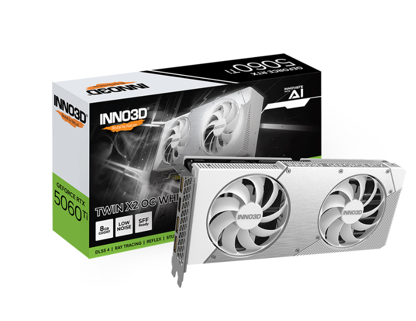 VGA INNO3D GeForce RTX 5060 Ti Twin X2 OC WHITE 8GB GDDR7
