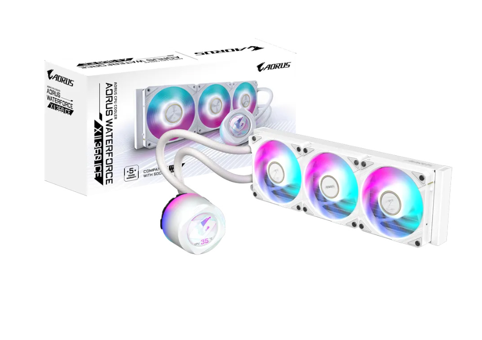 Tản nhiệt nước Gigabyte AORUS WATERFORCE X II 360 ICE (Màn Hình LCD, Màu Trắng)
