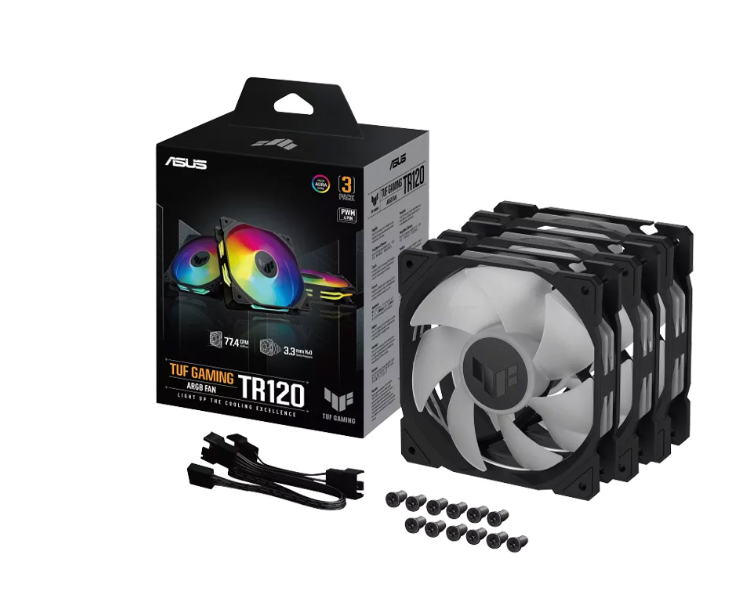 Bộ 3 quạt tản nhiệt ASUS TUF Gaming TR120 ARGB BLACK