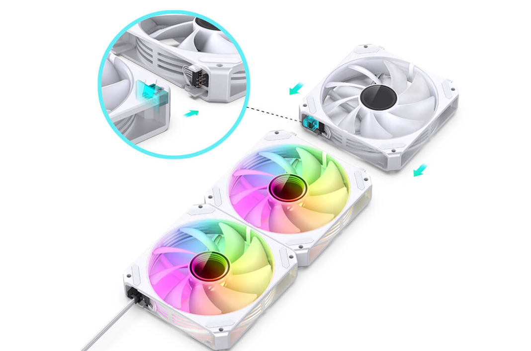 Bộ 3 Quạt JONSBO ZG-120W WHITE (3 in 1) (Ghép nối không dây)